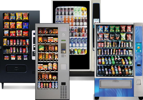 Line-up of full-size combo, dedicated snack and refrigerated drink vending machines available free to Australian workplaces