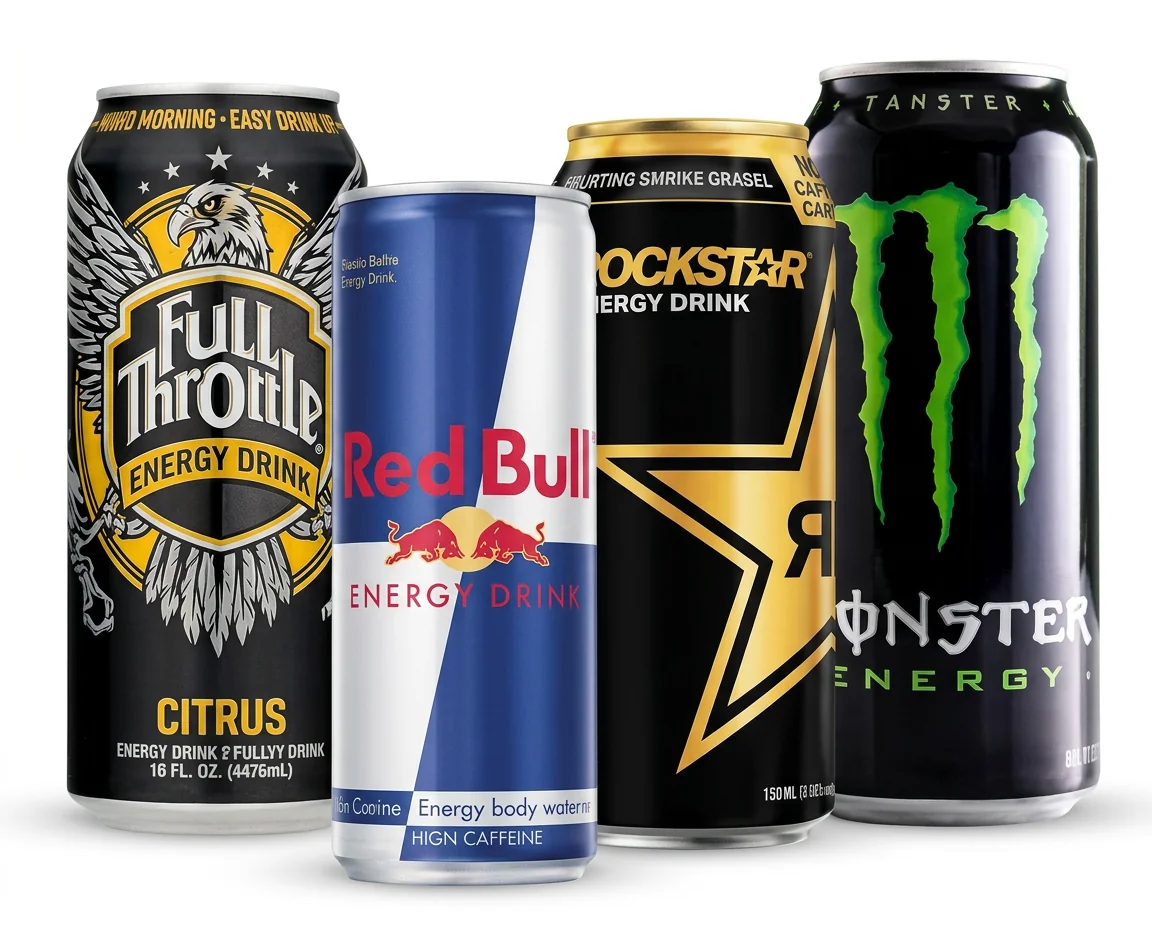 Energy drinks stocked free — V, Red Bull, Mother and Gatorade sports drink